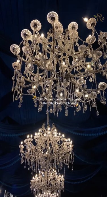 Grand crystal chandelier wedding setup by Revaah Decor